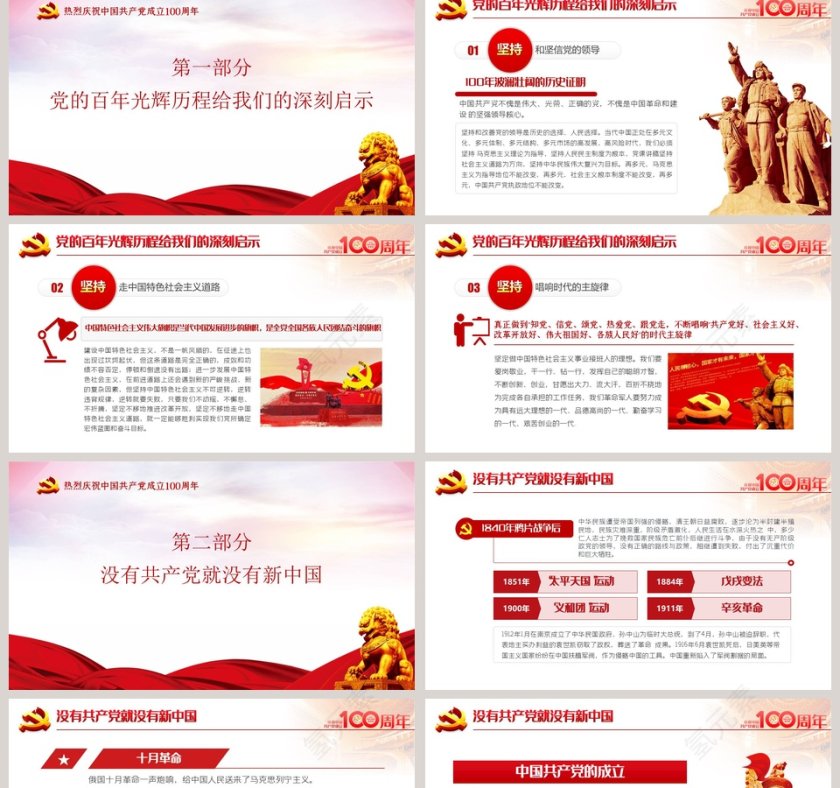 七一建党节学党史知党情党员教育专题党课PPT模板第2张