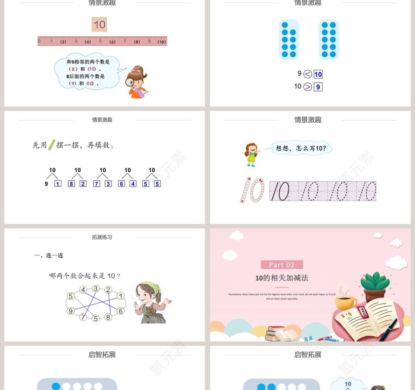 小学数学10的认识6~10的认识和加减法PPT课件第2张