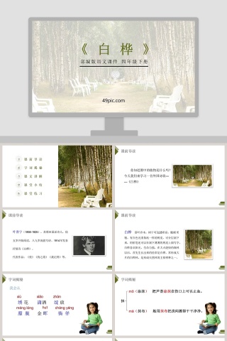 部编版四年级语文下册白桦语文课件PPT