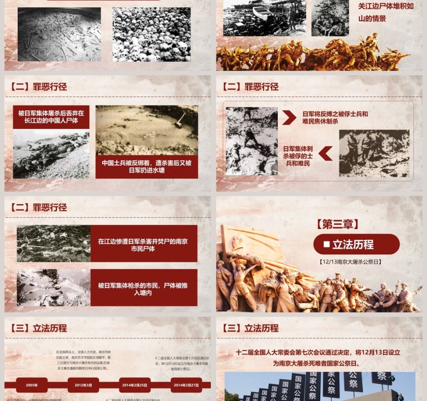 纪念南京大屠杀国家公祭日ppt模板第3张