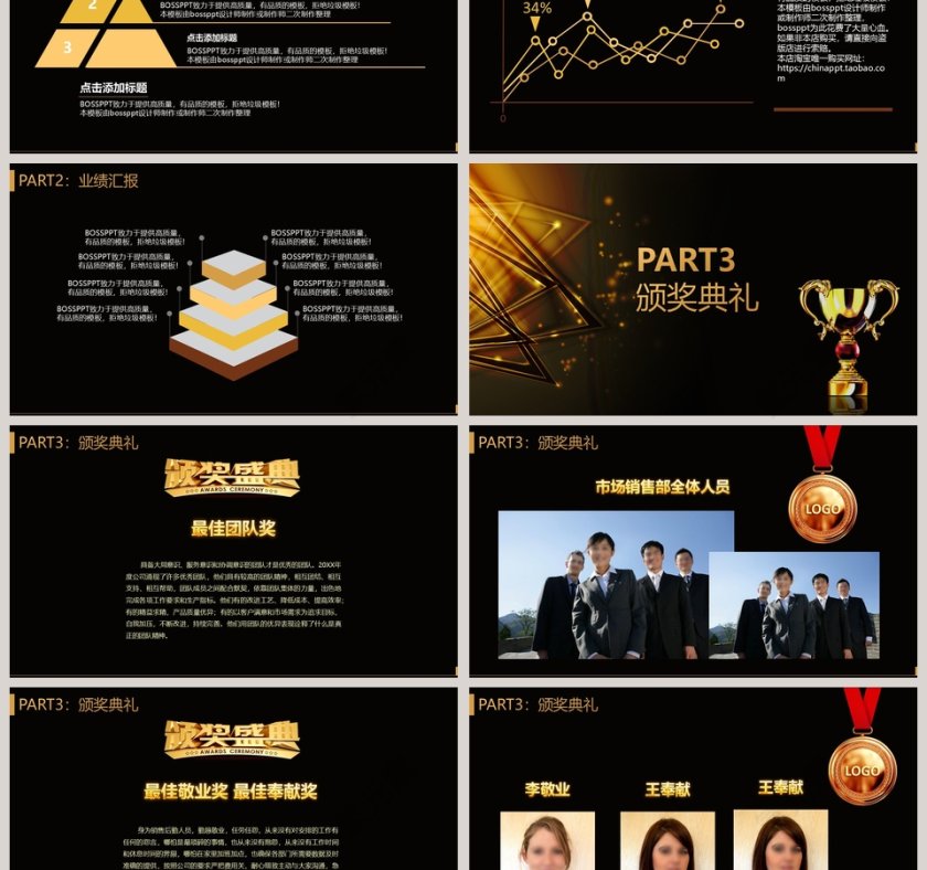 颁奖晚会盛典派对系列主题模板年会颁奖典礼PPT第3张