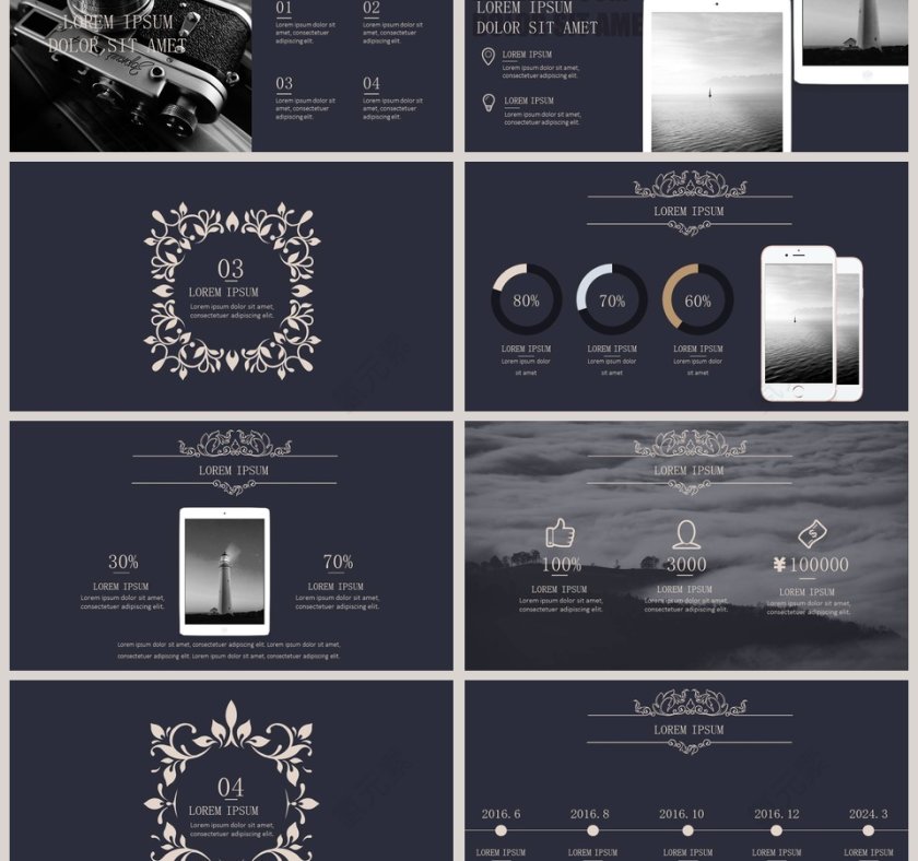 欧美复古主题PPT模板第3张