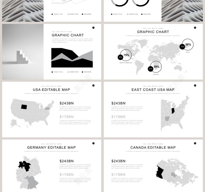 欧美极简PPT欧美风大气排版布局PPT模板 第13张