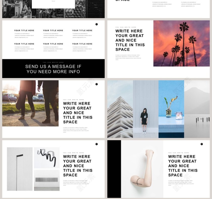 欧美极简PPT欧美风大气排版布局PPT模板 第7张