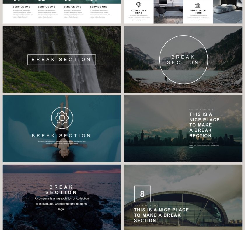 欧美极简PPT欧美风大气排版布局PPT模板 第10张