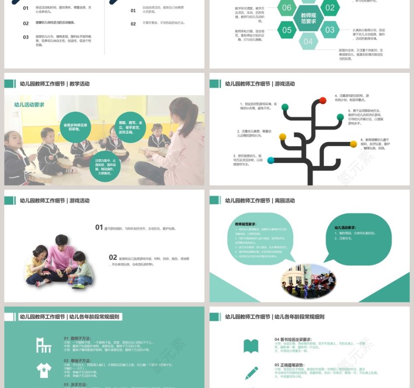 蓝色简约清新幼儿园教师培训PPT第3张
