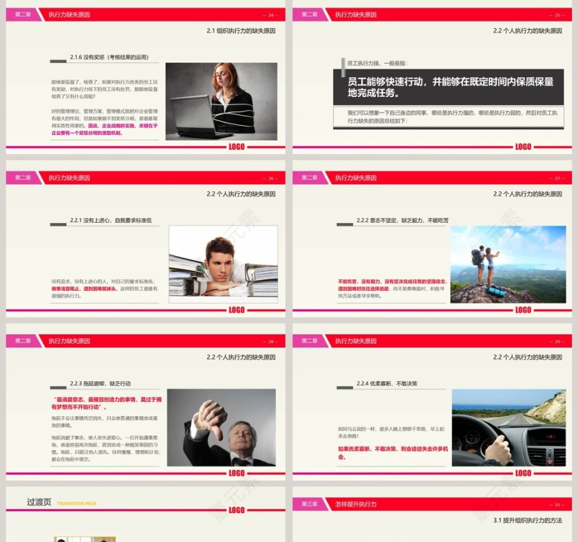 红色大气商业执行力PPT模板第5张