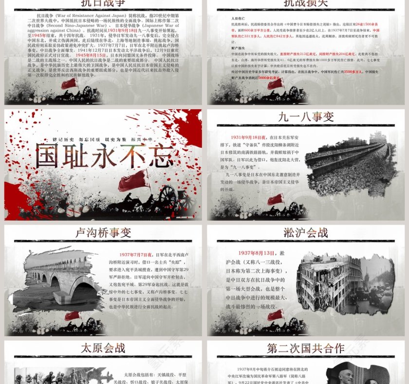 莫忘九一八振兴中华国耻纪念日PPT模板第2张