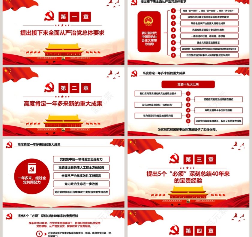 红色大气十九届中央纪委三次全会解读PPT第2张