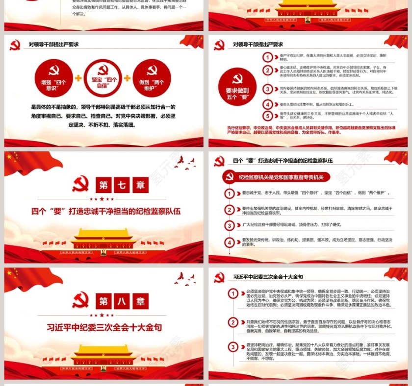 红色大气十九届中央纪委三次全会解读PPT第4张