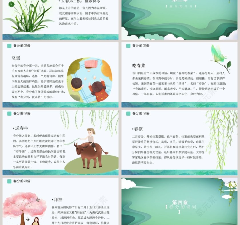 二十四节气春分PPT模板第3张