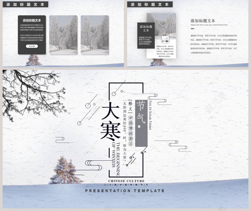 白色简约大寒传统节气PPT第5张