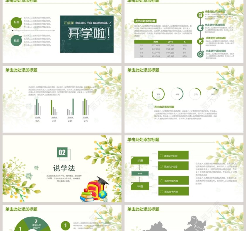 绿色简约清新新学期计划汇报模板第2张