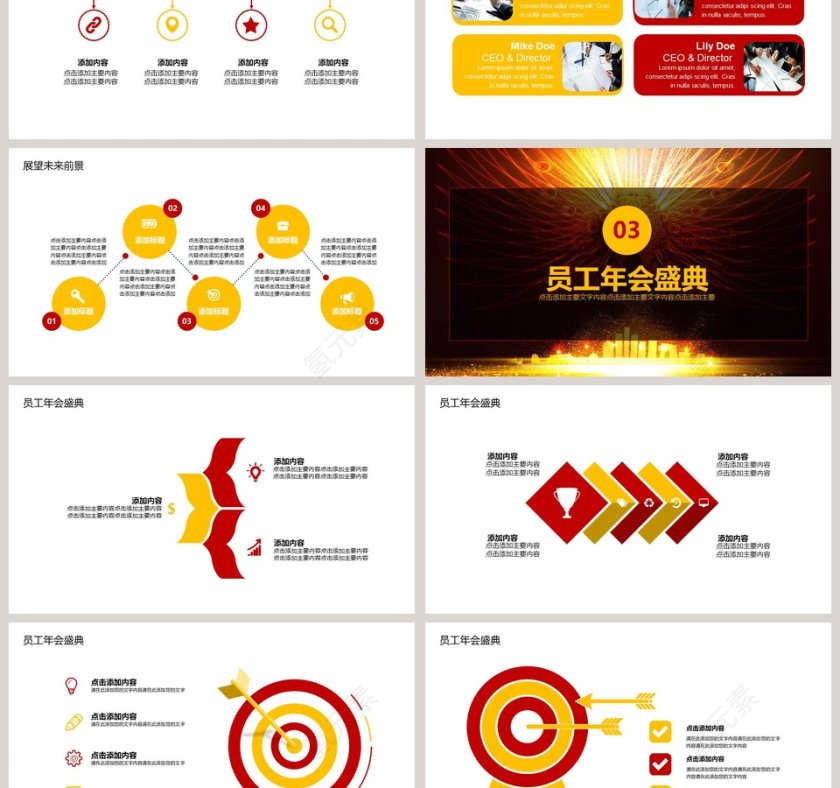 公司年会总结计划年会PPT第3张