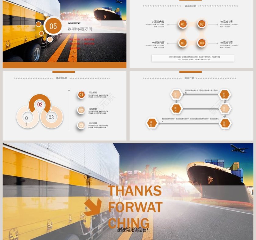 物流公司工作汇报ppt模板第5张