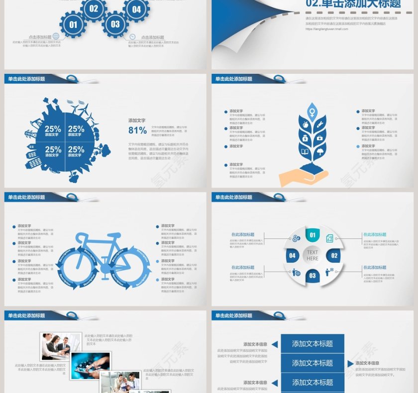 蓝色简洁风工作总结模板第3张
