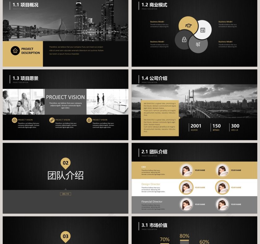 黑色大气20xx年完整框架商业计划书第2张