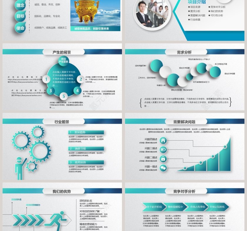 完整框架商业创业融资计划书PPT第3张