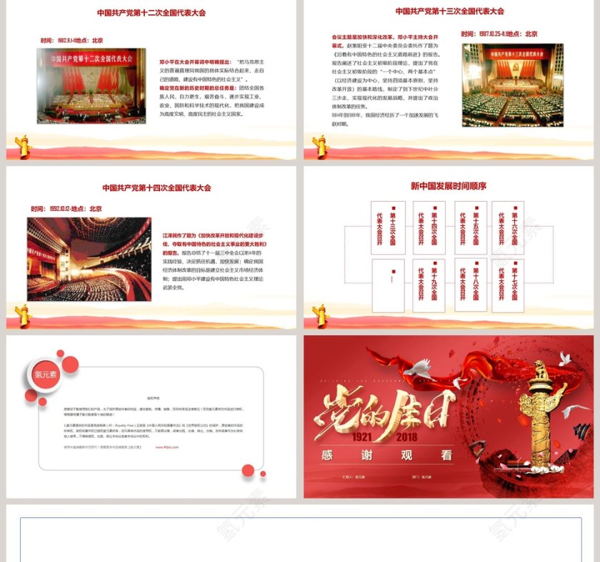 红色大气党的生日光辉历史PPT模板第5张
