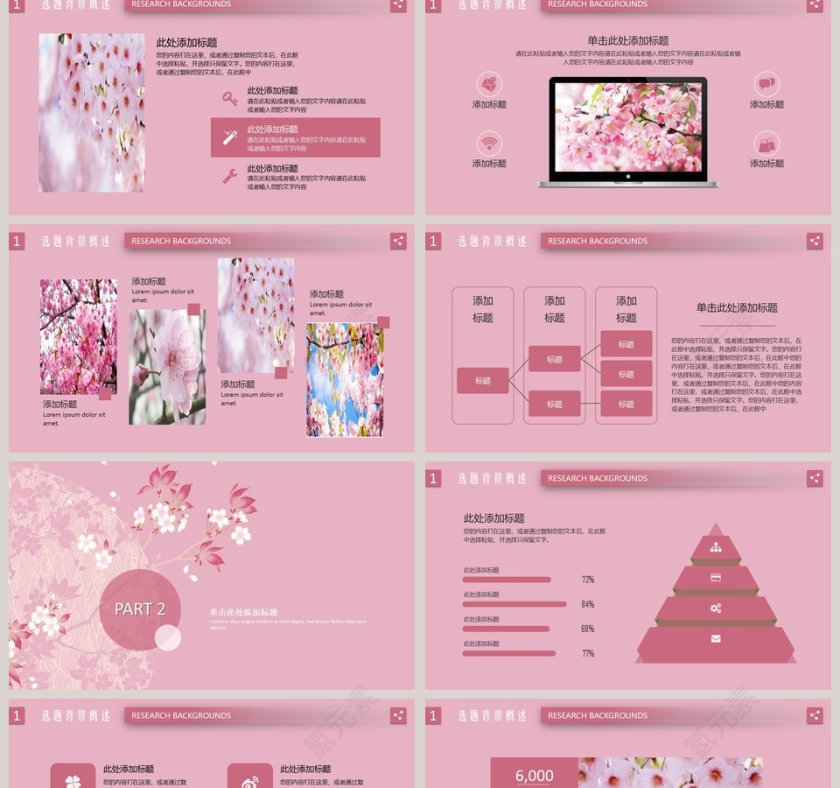 2019粉色系清新PPT模板第2张