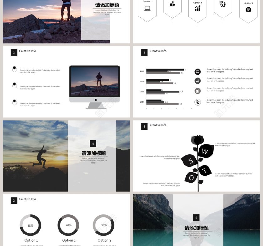 欧美杂志风商务PPT模板第3张