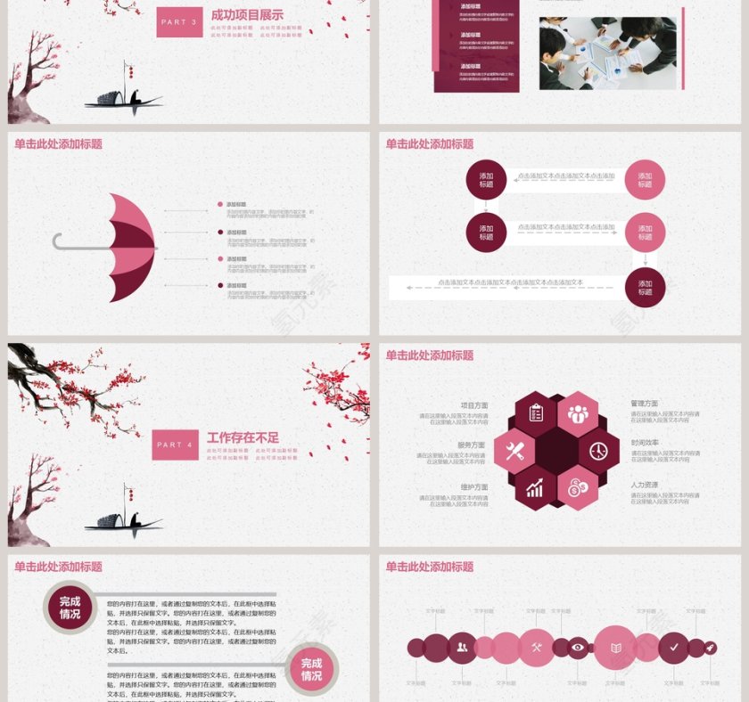 2019精美年终总结商务工作模板ppt第3张