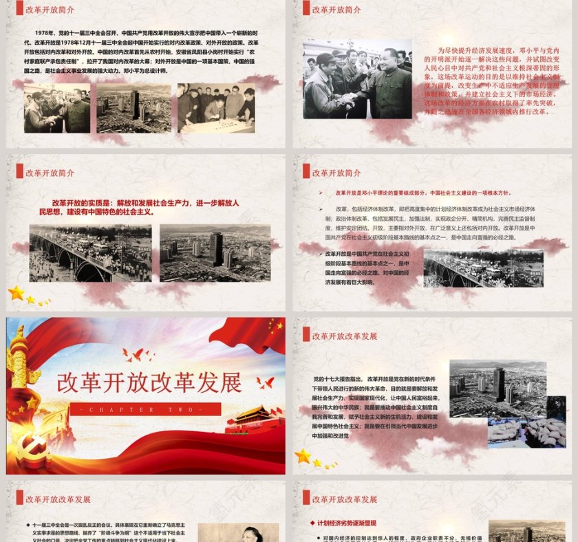 改革开放40周年党课PPT第2张
