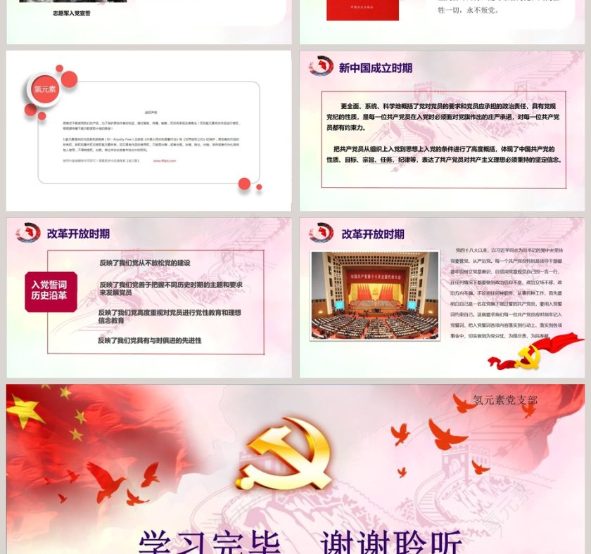 中国共产党入党誓词的历史沿革入党培训PPT第4张