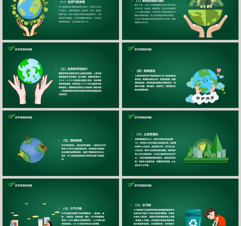 低碳节能爱护地球保护环境PPT模板第3张