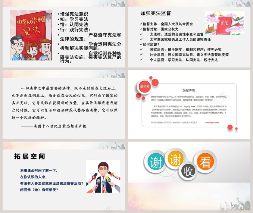 加强宪法监督-八年级下册第一单元教学ppt课件第5张