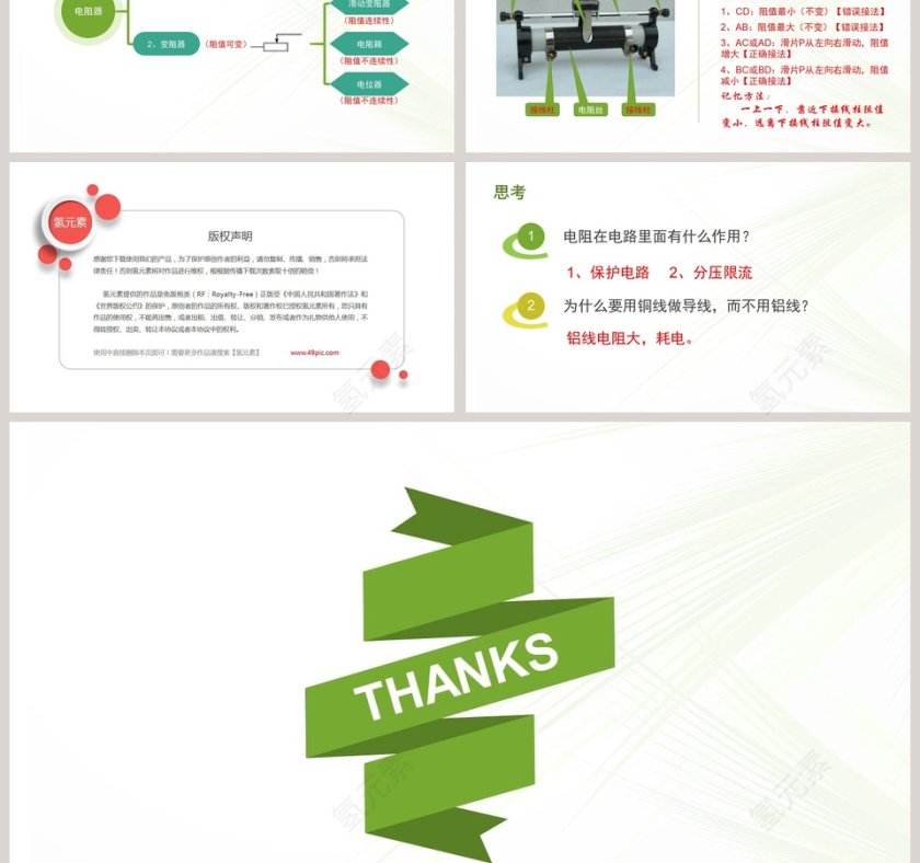 如何在医学护理PPT模板中使用怎样认识电阻第3张