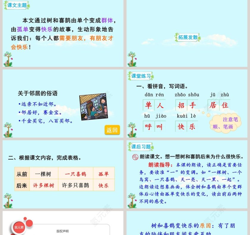 课文解析树和喜鹊语文课件PPT第5张