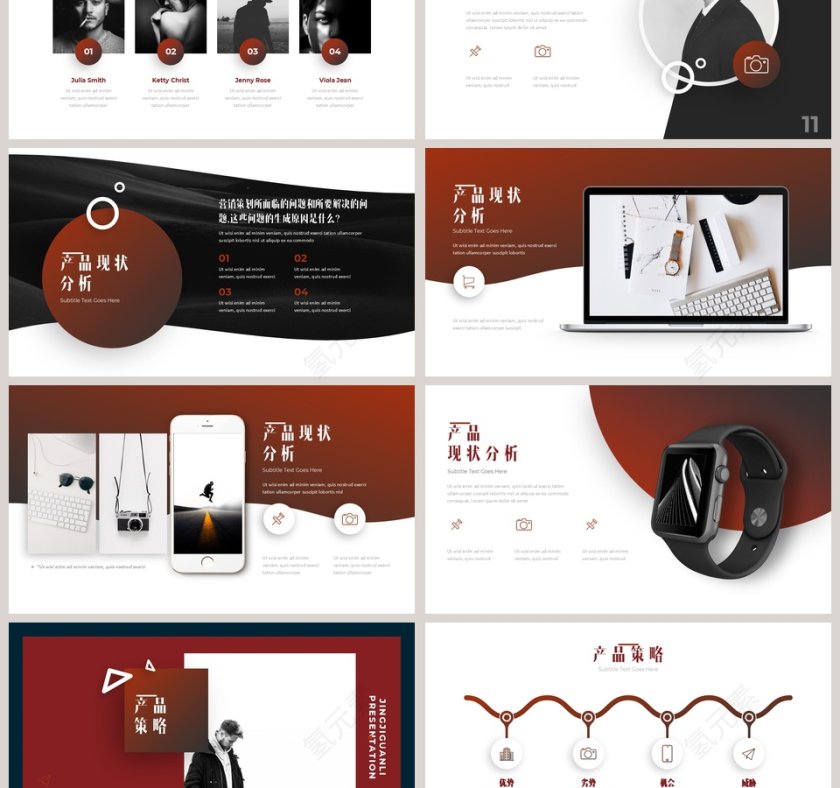 高端杂志风画册风ppt模板第3张