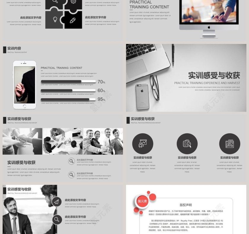 灰色简约工作实习总结汇报第3张