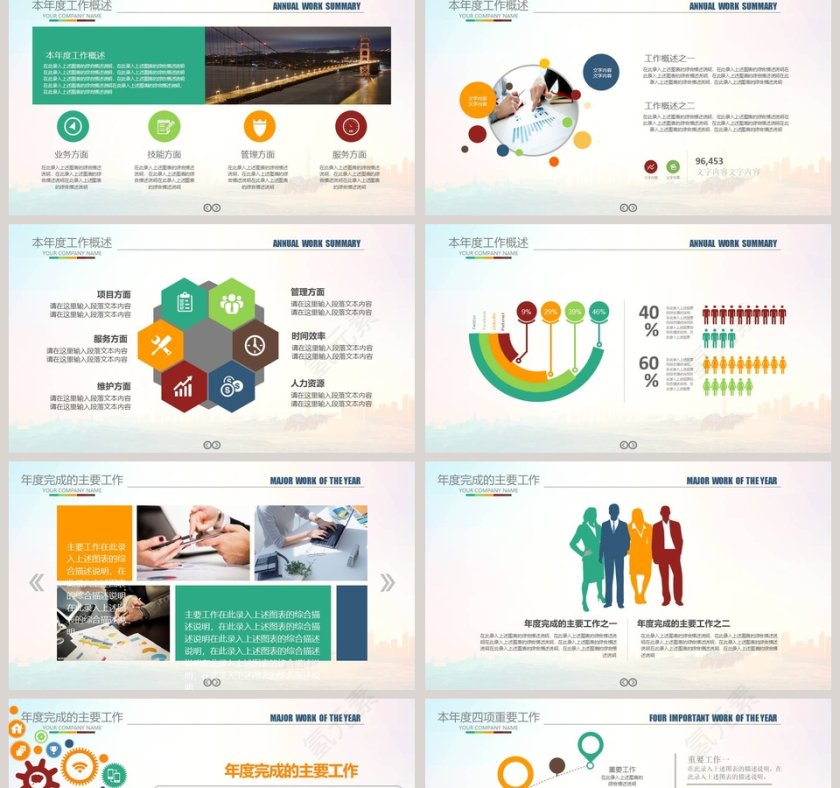 简约工作总结汇报PPT模板第2张