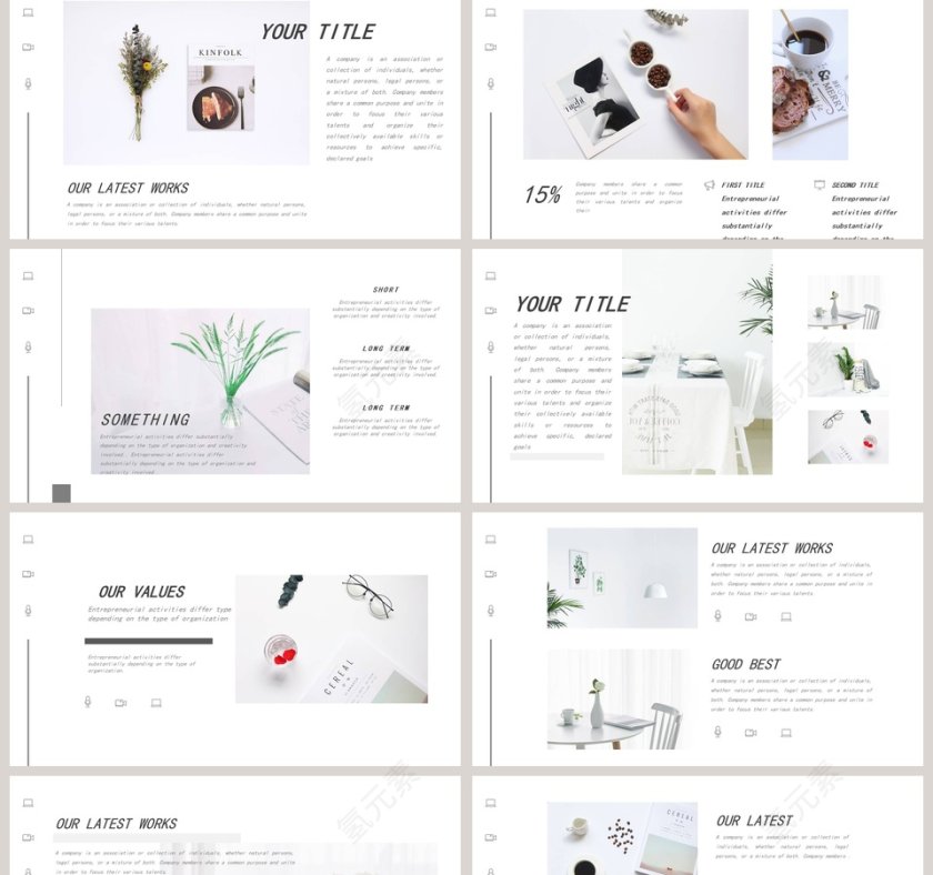 小清新家居过程主题ppt模板第2张