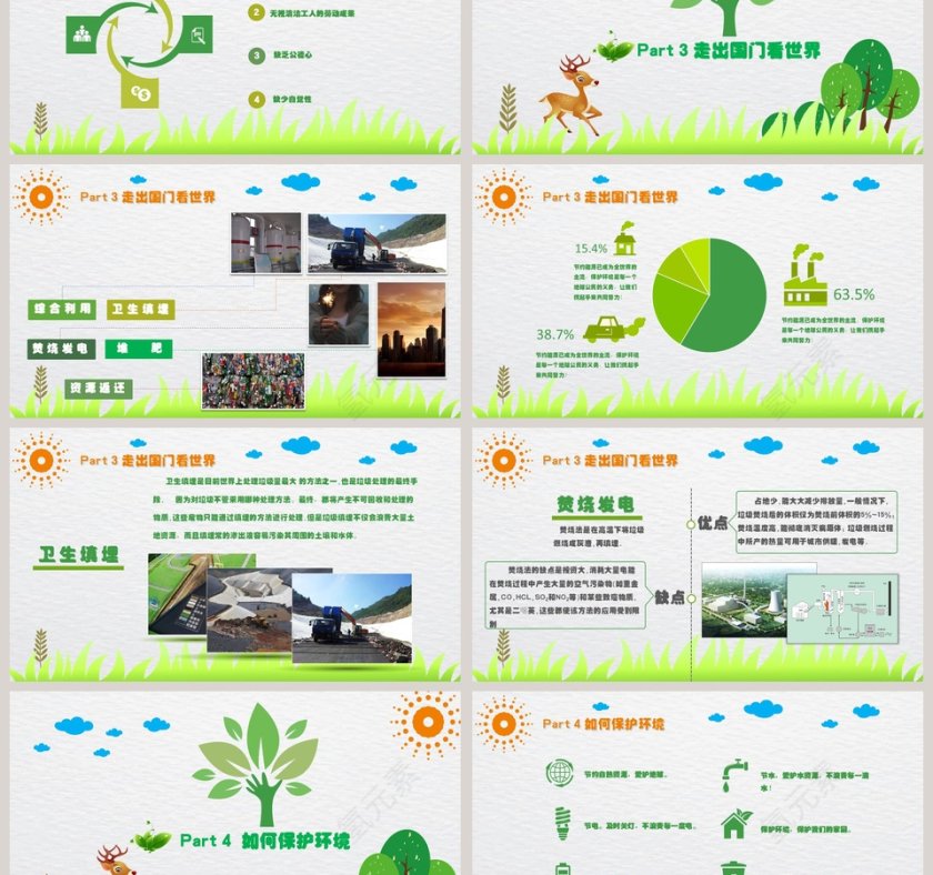 保护环境爱护家园环保教育卡通精美PPT模板环境保护PPT第3张