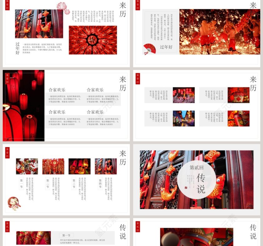 白色简约春节传统文化习俗ppt第2张