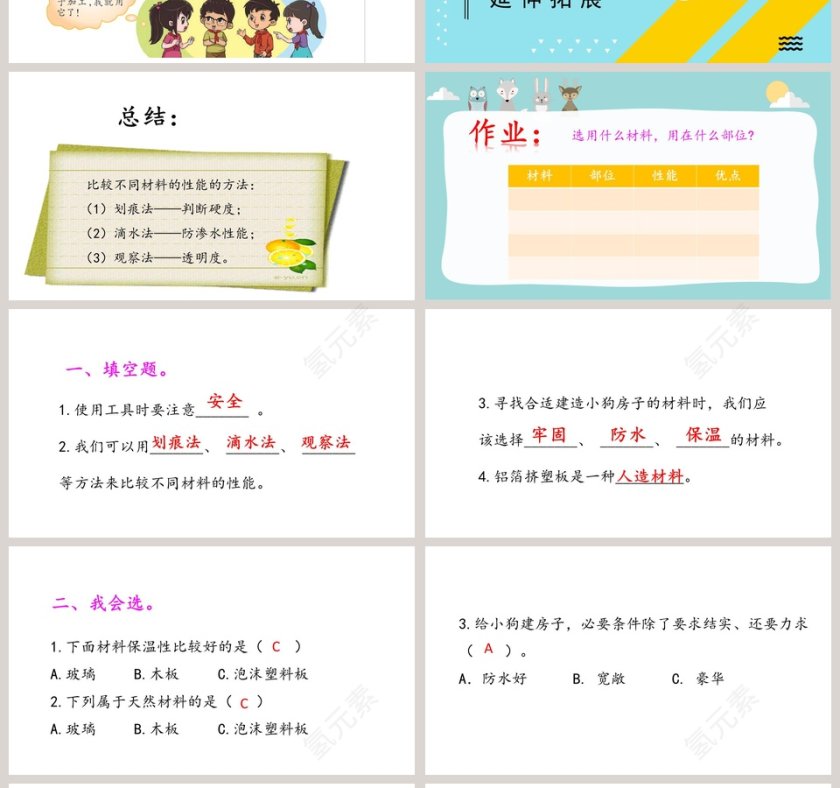 选择材料-大象版科学三年级下册课件教学ppt课件第4张