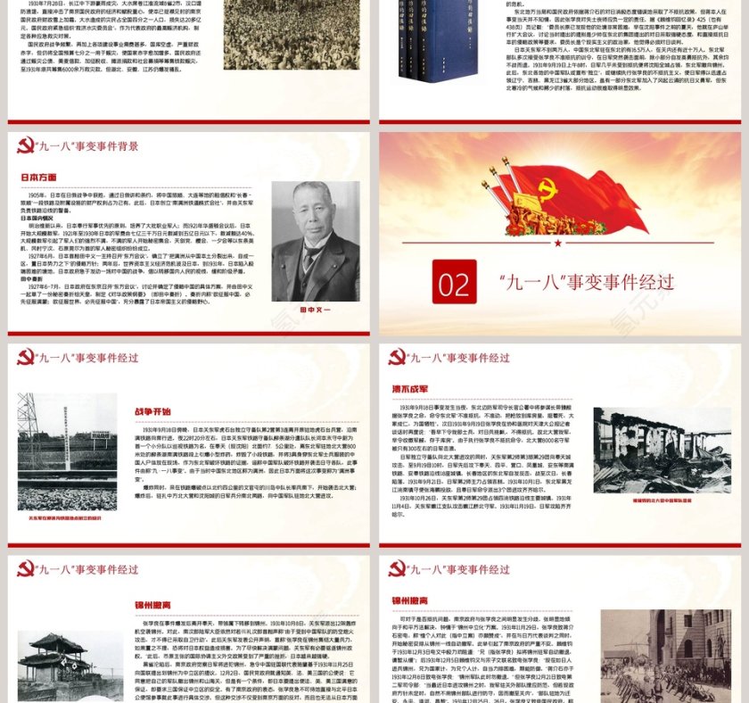 铭记历史缅怀烈士珍爱和平九一八90周年PPT模板第3张