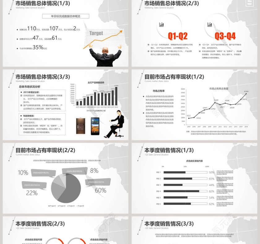 橙色简约市场销售计划工作报告PPT模板第2张