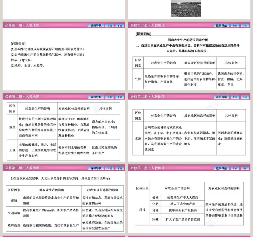第一节农业区位因素及其变化PPT模板内容第4张