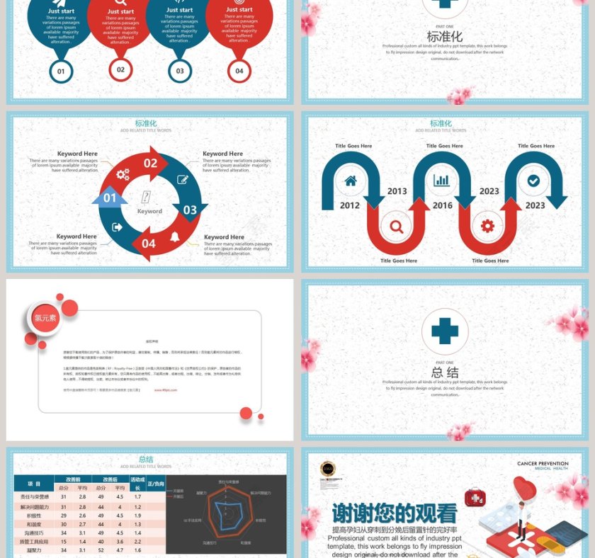 大气时尚护理品管圈成果汇报ppt模板第6张