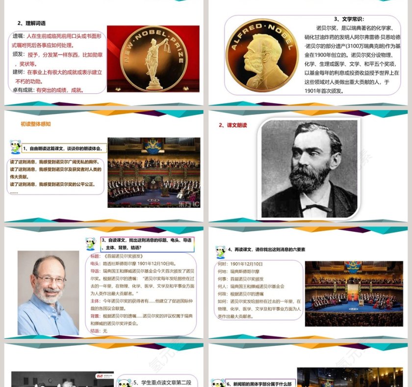课文解析首届诺贝尔奖颁发语文课件PPT第2张