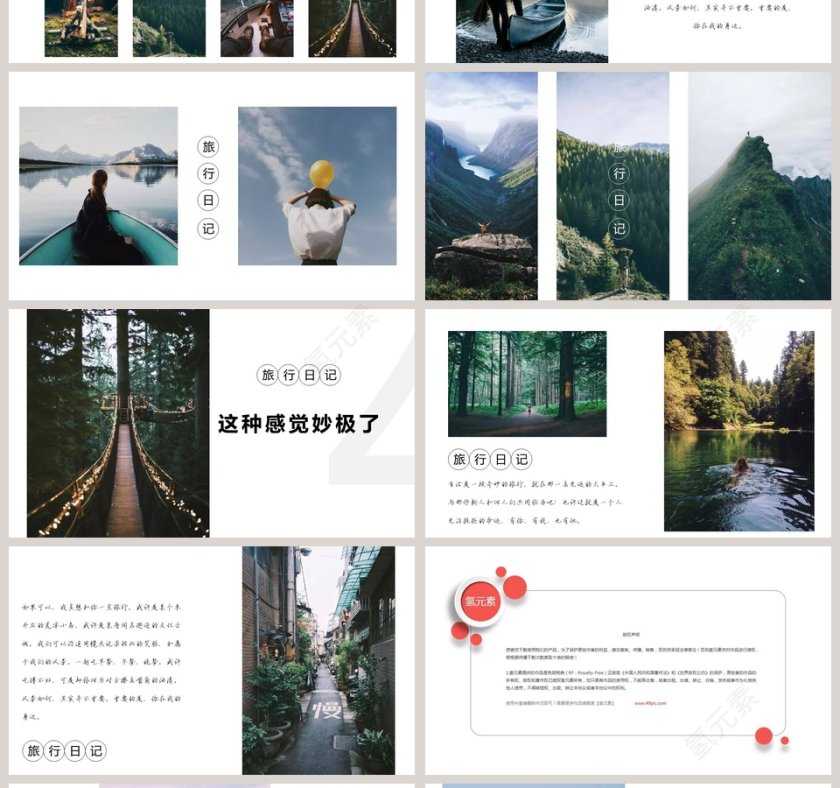 旅行日记PPT模板第4张