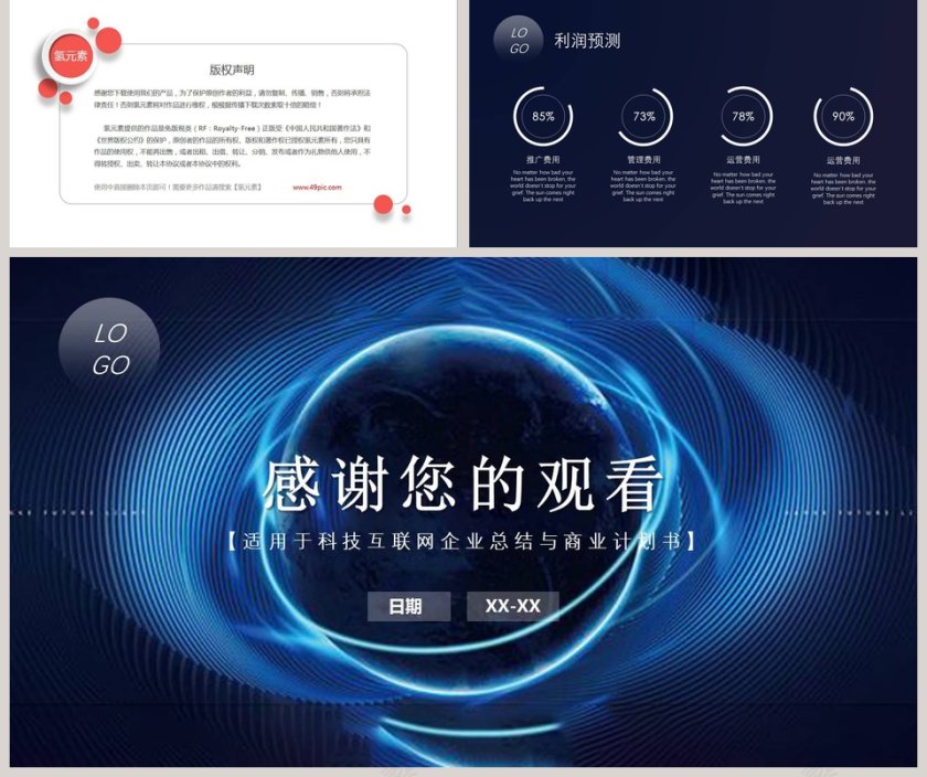 蓝色创新科技互联网项目计划书PPT模板第5张