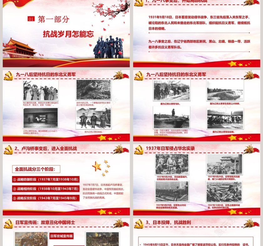 抗战胜利纪念抗战胜利74周年模板第2张