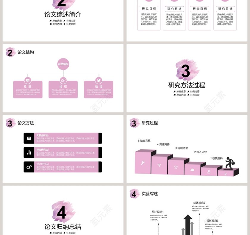 水彩风毕业论文答辩PPT模板第3张