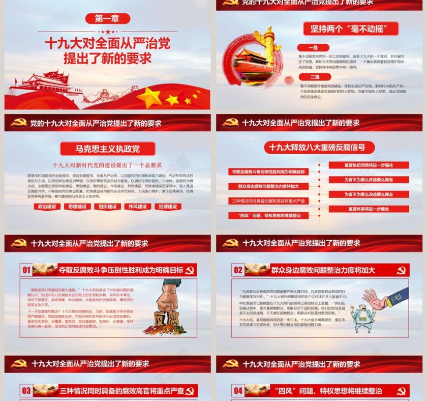 全面落实党的十九大全面从严治党战略部署廉政廉洁ppt第2张