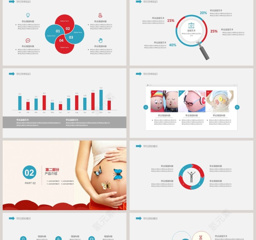 简约大气母婴护理孕妇孕婴PPT模版第2张